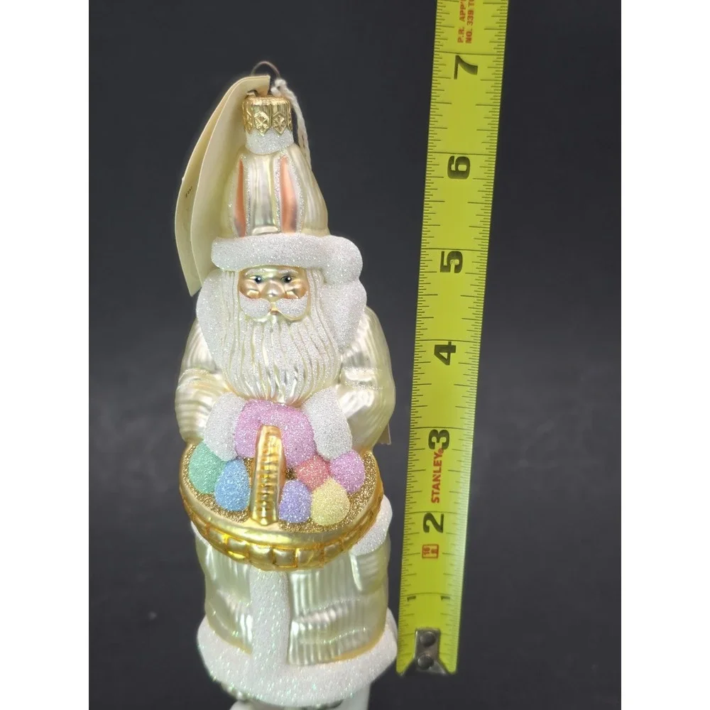 VTG Patricia Breen Easter‎ Santa Glass Ornament 1999 W/Tag 7